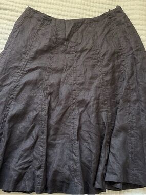 Ralph Lauren 100% linen black midi skirt